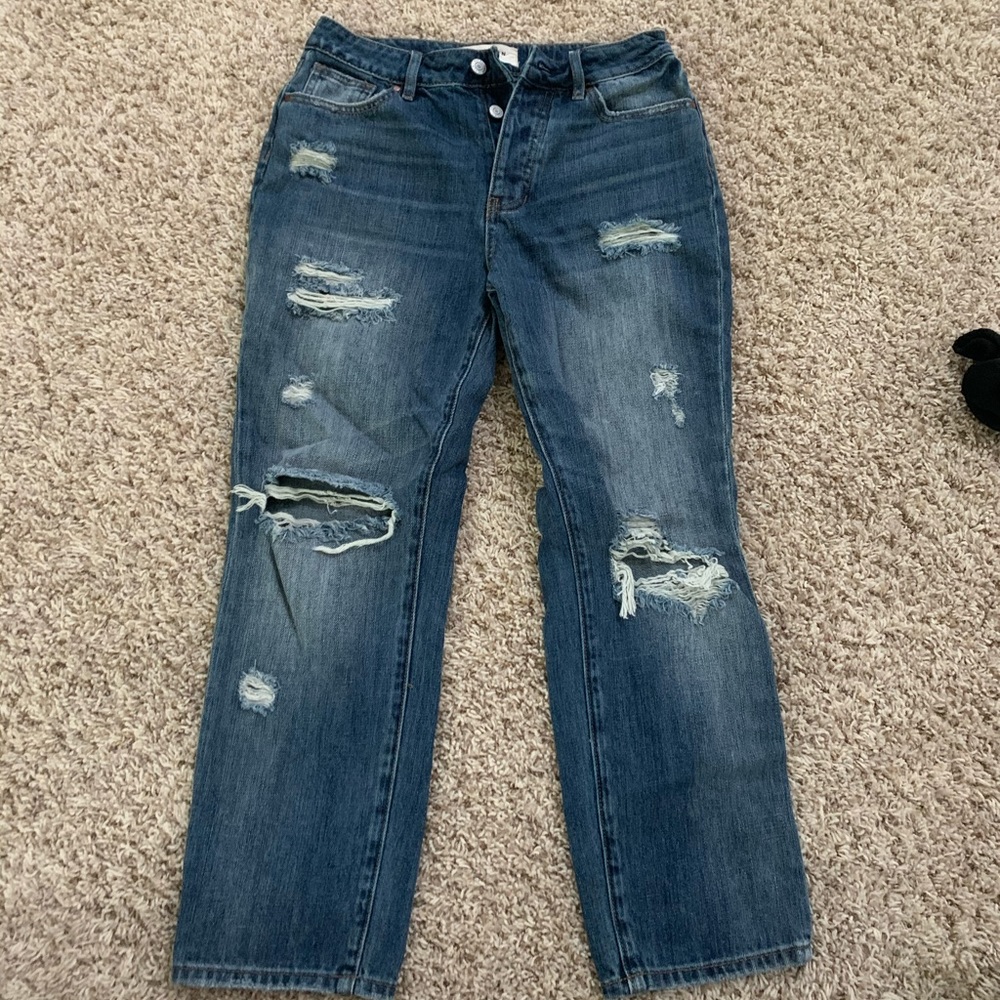 pacsun mom jeans dark wash